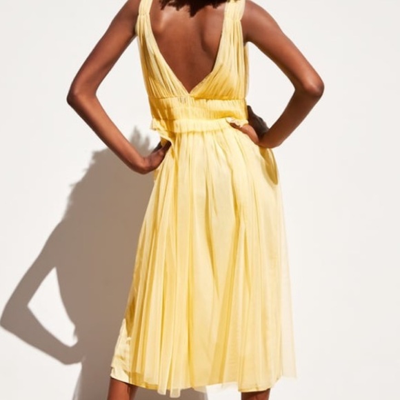 Zara Tulle Midi Dress in Yellow - Picture 2 of 7